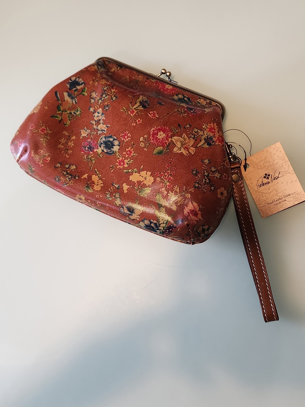 Patricia Nash Brand, Floral Wristlet Clutch in Warm Brown